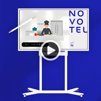 De digitale flip over is beschikbaar voor zakelijke gasten van Novotel Eindhoven
